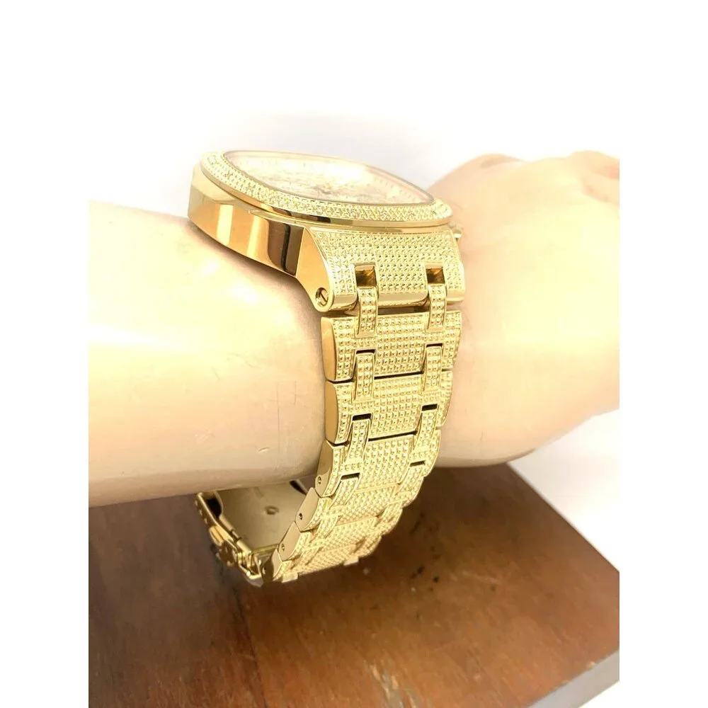 JBW Men's Watch J6380A Heist Diamond 0.20CTW Gold Tone Steel Quartz 45mm